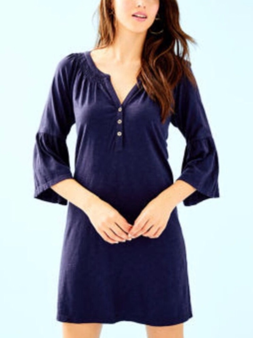 Lilly Pulitzer Tegan Navy dress w  Bell Sleeves. NWOT. Size S